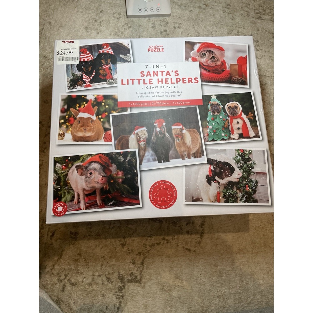 Santa's‎ Helpers 7 In 1 Jigsaw Puzzles Christmas Animal Puzzle New Sealed